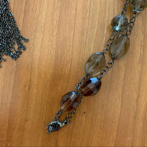 Crystal and Dangle Chain Necklace J.Jill - Picture 6 of 8